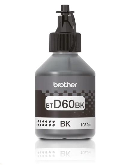 Obrázek BAZAR - BROTHER INK BT- D60BK black pro T4xx, T5xx, T7xx, T9xx cca 6000 stránek, bezpigmentový - INKTANK - Poškozený obal