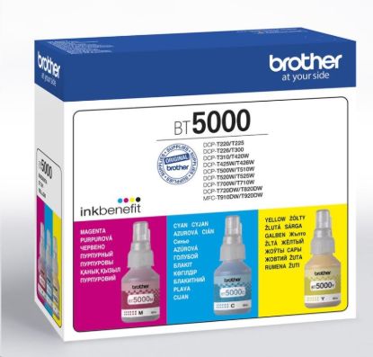 Obrázek BAZAR - BROTHER INK BT- 5000CLVAL cyan+magenta+yellow T3xx T4xx T5xx T7xx T9xx - cca 5000 - INKTANK - Poškozený obal (K