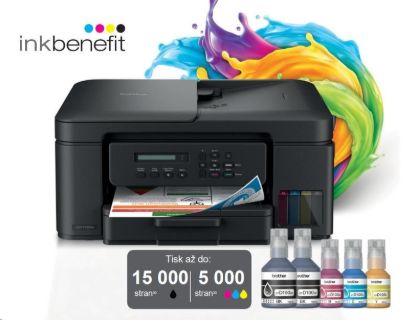 Obrázek BAZAR - BROTHER multifunkce inkoustová DCP- T730DW - A4 128MB 2400x600 16ppm ADF USB 2.0. WIFI - INKTANK - Poškozený oba