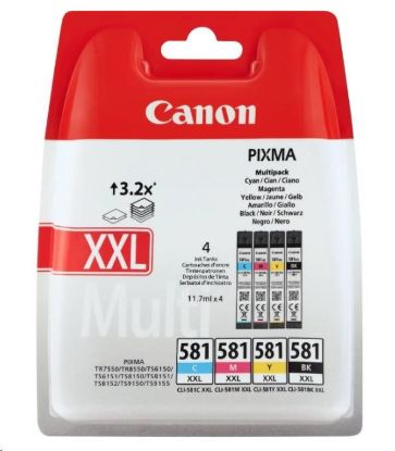 Obrázek Canon CARTRIDGE CLI-581XXL C/M/Y/BK MultiPack pro PIXMA TS615x, TS625x, TS635x, TS815x, TS825x, TS8350 (600 str.)