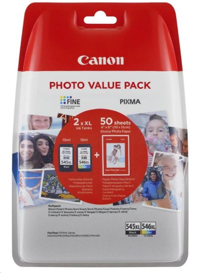 Obrázek Canon CARTRIDGE PG-545XL/CL-546XL-fotopapír GP 501 multipack pro Pixma MG a Pixma TS 305, 3150, 3151 (400 str.)