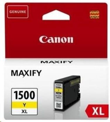 Obrázek Canon CARTRIDGE PGI-1500XL Y žlutá pro Maxify MB2050, MB2150, MB2350, MB2750 a MB2755 (780 str.)