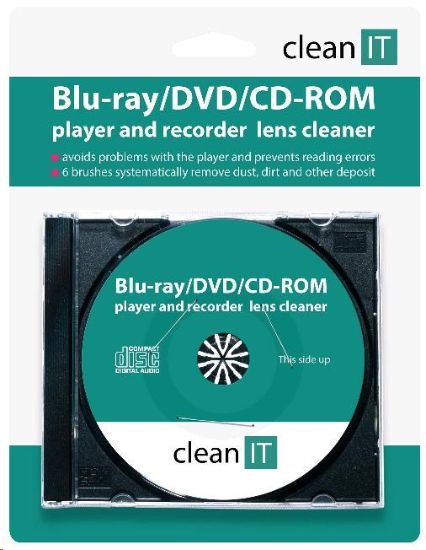 Obrázek CLEAN IT čistící CD pro Blu- ray/ DVD/ CD- ROM přehrávače (náhrada za CL- 32)