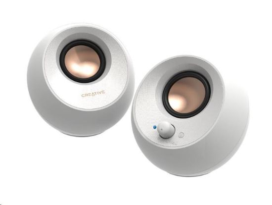 Obrázek Creative PEBBLE V3, stolní 2.0 reproduktory s USB-C a Bluetooth 5.0 - bílé
