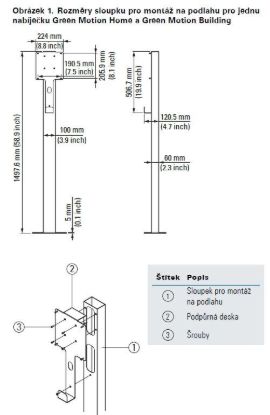 Obrázek Eaton Stojan pro montáž nabíjecí stanice na podlahu, pro 1 nabíjecí stanici GMB nebo GMH