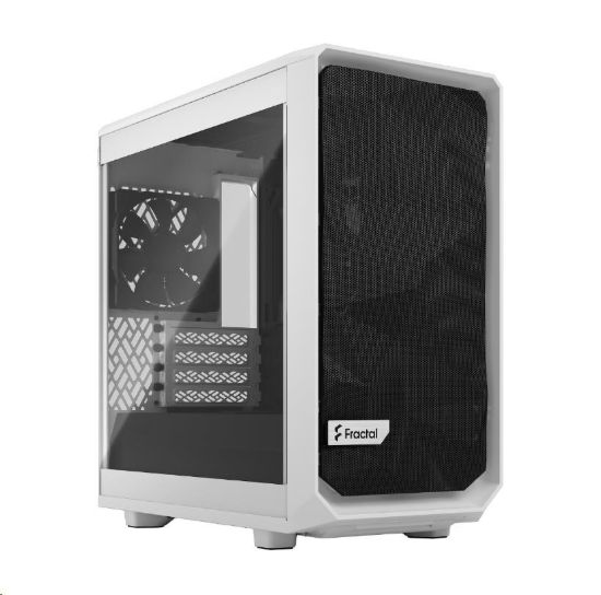 Obrázek FRACTAL DESIGN skříň Meshify 2 Mini White TG Clear Tint, USB 3.1 Type-C, 2x USB 3.0, bez zdroje, mATX