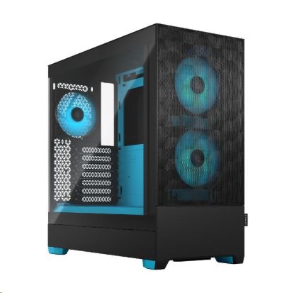 Obrázek FRACTAL DESIGN skříň Pop Air RGB Cyan Core TG Clear Tint, 2x USB 3.0, bez zdroje, ATX