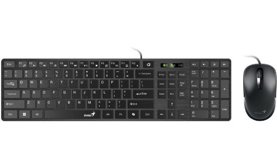 Obrázek GENIUS set klávesnice + myš Slimstar C126/ Drátový set/ Copilot/ USB/ černá/ CZ+SK layout