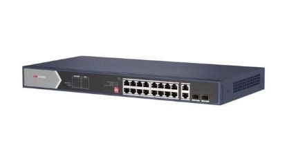 Obrázek HIKVISION DS- 3E0520HP- E, Full Gb switch 16x PoE (4x HI- PoE), 2x uplink RJ- 45 + 2x uplink SFP, 225W, dosah až 300m