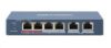Obrázek Hikvision DS- 3E1106HP- EI, Smart switch 1x 100TX HI- PoE + 3x 100TX PoE; 2x 100TX uplink, 60 W, Super PoE