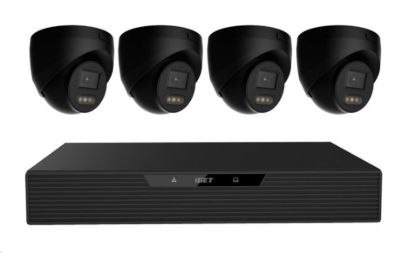 Obrázek N85P4 HOME NVR PoE recorder + 4x black camera, 3K+ (5 MPx) resolution, set