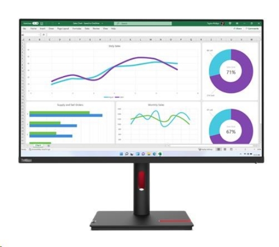 Obrázek LENOVO LCD T32p-30 - 31.5",IPS, 16:9, 3840x2160, RJ45, HDMI, DP, USB-C, VESA, Pivot