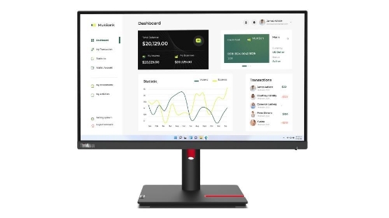 Obrázek LENOVO LCD T23i-30 - 23",IPS, matný, 16:9, 1920x1080, 178/178, 6ms, VGA, DP, HDMI, USB, VESA,Pivot