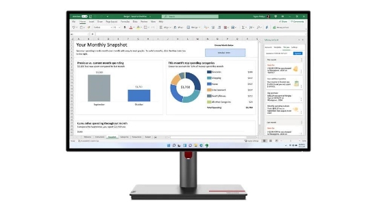 Obrázek LENOVO LCD P24Q-30 - 23.8",IPS, matný, 16:9, 4ms/6ms, 300cmd, 1000:1, HDMI, DP, VESA, Pivot