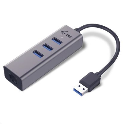 Obrázek i- tec USB 3.0 Metal HUB 3 Port + Gigabit Ethernet Adapter