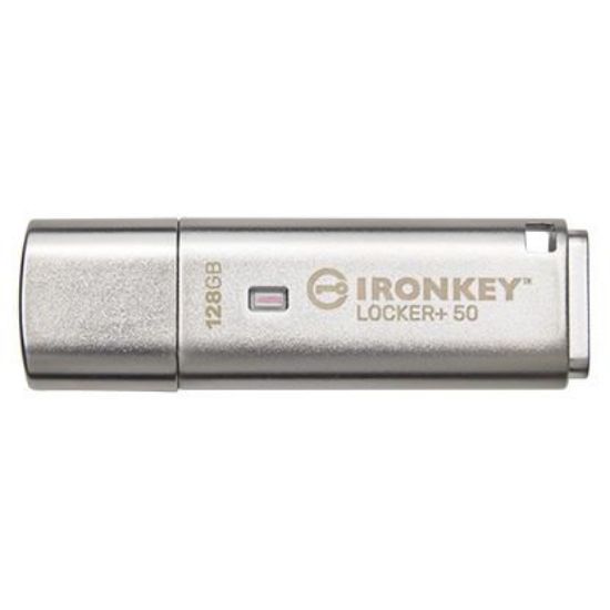 Obrázek Kingston Flash Disk IronKey 128GB IKLP50 IronKey Locker+ 50 AES USB, w/256bit Encryption
