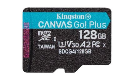 Obrázek Kingston MicroSDXC karta 128GB Canvas Go! Plus, R:200/W:160MB/s, Class 10, UHS-I, U3, V30, A2 + Adaptér
