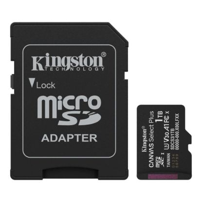Obrázek Kingston MicroSDXC karta 1TB Canvas Select Plus, U3, V30, A1, SD Adaptér