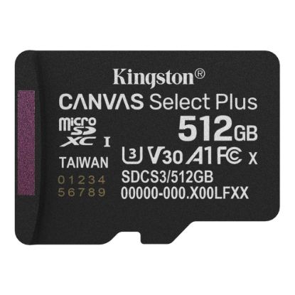 Obrázek Kingston MicroSDXC karta 512GB Canvas Select Plus, U3, V30, A1