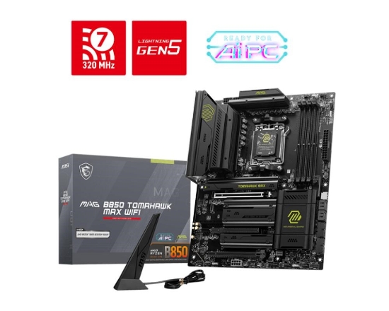 Obrázek MSI MB Sc AM5 MAG B850 TOMAHAWK MAX WIFI, AMD B850, 4xDDR5, 1xHDMI, WiFi, ATX