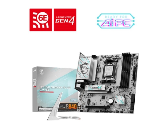 Obrázek MSI MB Sc AM5 B840M GAMING PLUS WIFI6E, AMD B840, 4xDDR5, 1xHDMI, WI-FI, mATX
