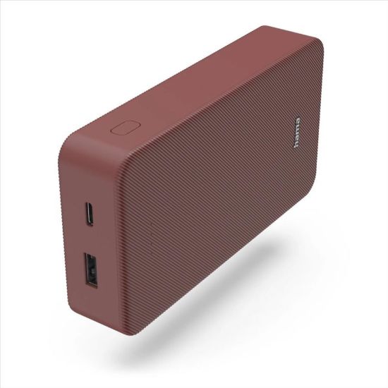 Obrázek Hama Colour 20, powerbanka 20000 mAh, 3 A, výstup: USB-C, USB-A, červená