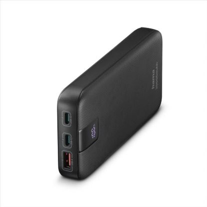 Obrázek Hama PD 20 powerbanka, 20000 mAh, PD, Qualcomm, 3 výstupy: 2x USB-C, 1x USB-A, LED displej,