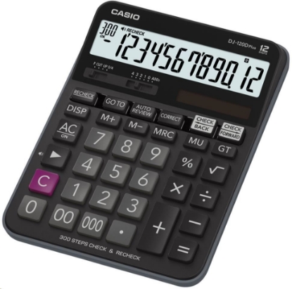 Obrázek CASIO kalkulačka DJ 120 D Plus, černá, stolní, dvanáctimístná