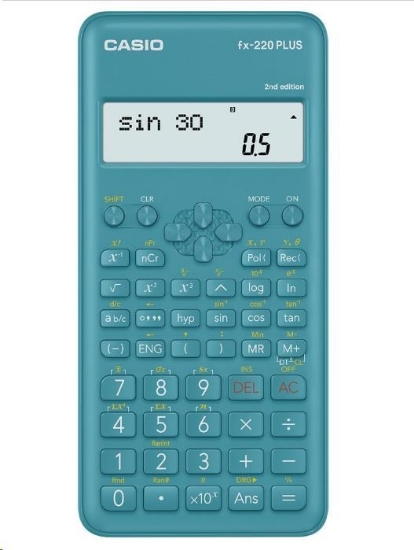 Obrázek CASIO kalkulačka FX 220 PLUS 2E, modrá, školní, desetimístná