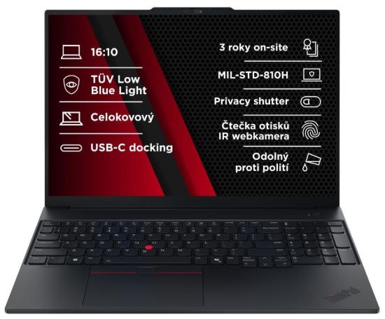 Obrázek LENOVO NTB ThinkPad E16 AMD G3 - Ryzen5 230, 16" WUXGA, 16 GB, 512SSD, FHD+IRcam, W11P