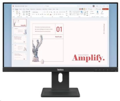 Obrázek LENOVO LCD E24-40 - 23.8",IPS,16:9,1920x1080,100Hz,250cd/m2,1300:1,4ms(GtG),VGA,DP,HDMI,USB Hub,RJ45,Pivot