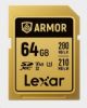 Obrázek Lexar SDXC ARMOR Gold UHS- II U3, Stainless Steel, IP68 R280/ W210 (V60) 64 GB