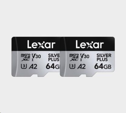 Obrázek Lexar microSDXC Silver Plus 1066x UHS-I/U3/A2/4K R205/W100 (V30) 64GB - 2pack