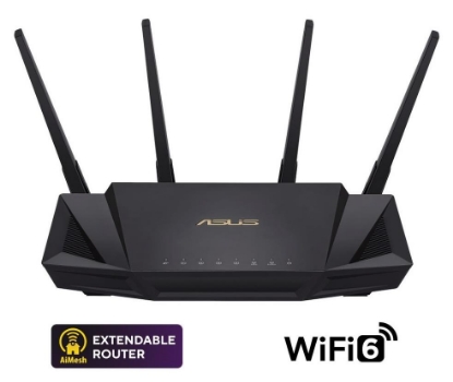 Obrázek ASUS RT-AX58U V2 (AX3000) WiFi 6 Extendable Router, AiMesh, 4G/5G Mobile Tethering