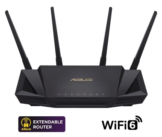 Obrázek ASUS RT-AX58U V2 (AX3000) WiFi 6 Extendable Router, AiMesh, 4G/5G Mobile Tethering