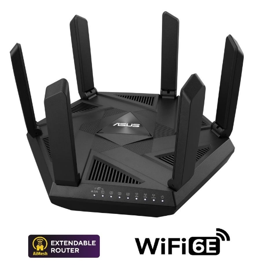 Obrázek ASUS RT-AXE7800 (AXE7800) WiFi 6E Extendable Router, 2.5G port, AiMesh, 4G/5G Mobile Tethering