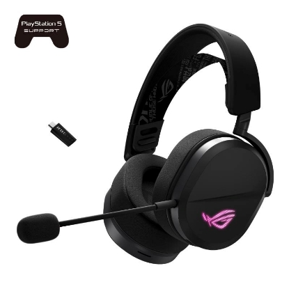 Obrázek ASUS sluchátka ROG Pelta, Bezdrátové BT a RF 2.4GHz, ARGB, černá