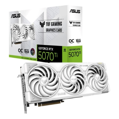 Obrázek ASUS VGA NVIDIA GeForce RTX 5070 Ti TUF GAMING 16GB OC WHITE, 16GB GDDR7, 3xDP, 2xHDMI