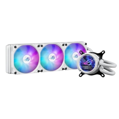 Obrázek ASUS vodní chladič CPU AIO ROG STRIX LC III 360 ARGB LCD WHITE, 3x120mm, LCD Displej, LGA1851, AM5, bílá