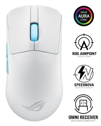 Obrázek BAZAR ASUS myš ROG Harpe Ace Aim Lab Edition, Bluetooth, bílá (ROZBALENO, PLNÁ ZÁRUKA)
