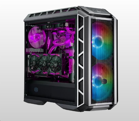 Obrázek Cooler Master case MasterCase H500P Mesh ARGB, E-ATX, Průhledná bočnice, 2x 200mm RGB Fan, 1x 140mm Fan, Šedá