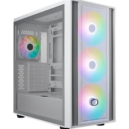 Obrázek Cooler Master case MasterBox 600, ATX, Průhledná bočnice, 3x 140mm ARGB Fan, 1x 120mm ARGB Fan, ARGB Hub, Bílá