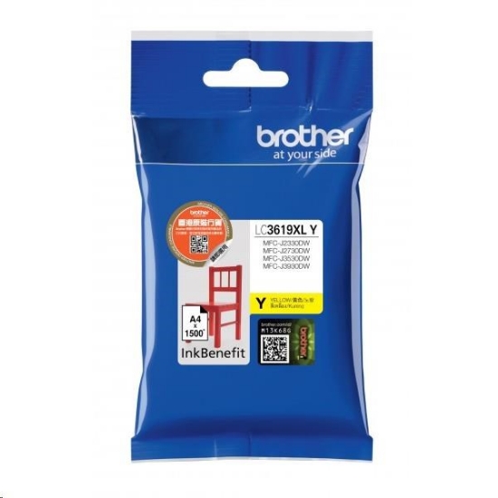 Obrázek BROTHER INK LC-3619XLY žlutý, yellow - 1300stran, J2330, J3530, J3930
