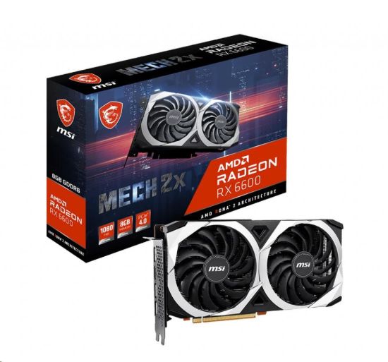 Obrázek BAZAR - MSI VGA AMD Radeon RX 6600 MECH 2X 8G, RX 6600, 8GB GDDR6, 3xDP, 1xHDMI - Po opravě (Bez příšlušenství)