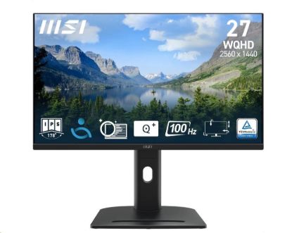 Obrázek MSI LCD PRO MP275QPG, 27" 2560x1440, IPS, 100Hz, 4ms, VESA 100x100mm, N/A, Black