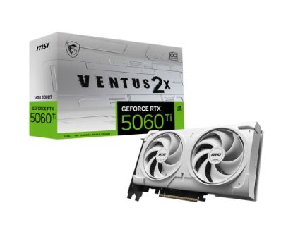 Obrázek MSI VGA NVIDIA GeForce RTX 5060 Ti 16G VENTUS 2X OC WHITE PLUS, RTX 5060 Ti, 16GB GDDR7, 3xDP, 1xHDMI