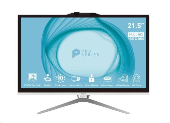 Obrázek MSI PC AiO PRO AP222T,i3-13100,21.5" FHD,8GB,512GB SSD,UHD 730,No OS,White