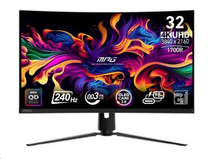 Obrázek MSI LCD MPG 321CURX QD-OLED, 31.5", 3840x2160, QD-OLED, 0,03ms, VESA 100x100, Black