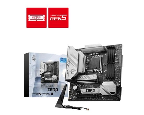 Obrázek BAZAR - MSI MB Sc LGA1700 B760M PROJECT ZERO, Intel B760, 4xDDR5, 1xDP, 1xHDMI, WiFi, mATX - Po opravě (Bez příšlušenstv