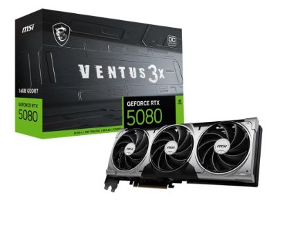 Obrázek MSI VGA NVIDIA GeForce RTX 5080 16G VENTUS 3X OC, RTX 5080, 16GB GDDR7, 3xDP, 1xHDMI